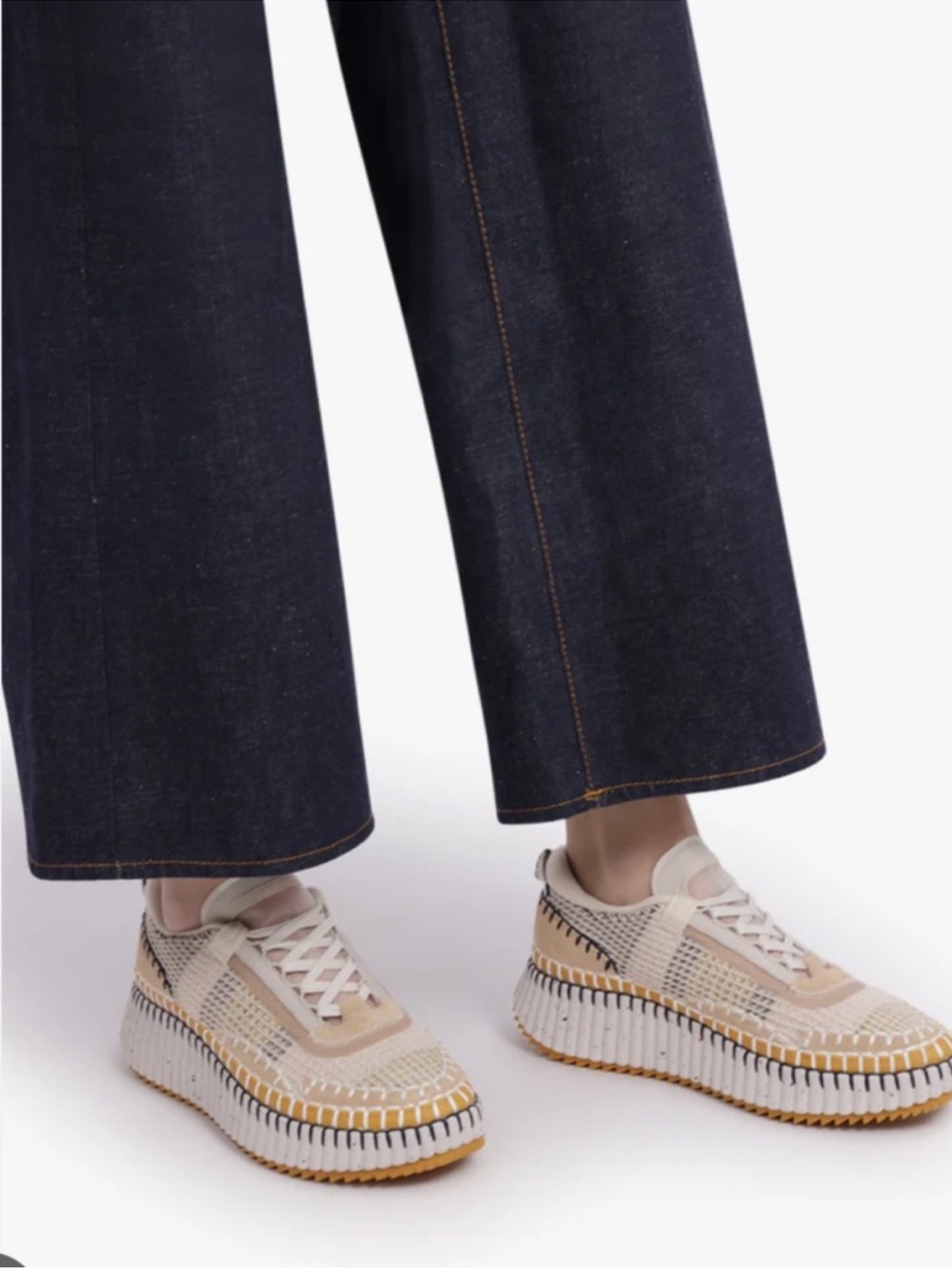 Chloé Beige Nama Woven Platform Low Top Sneakers Shoes Size EU:42 US:10 NWOB - Picture 9 of 16